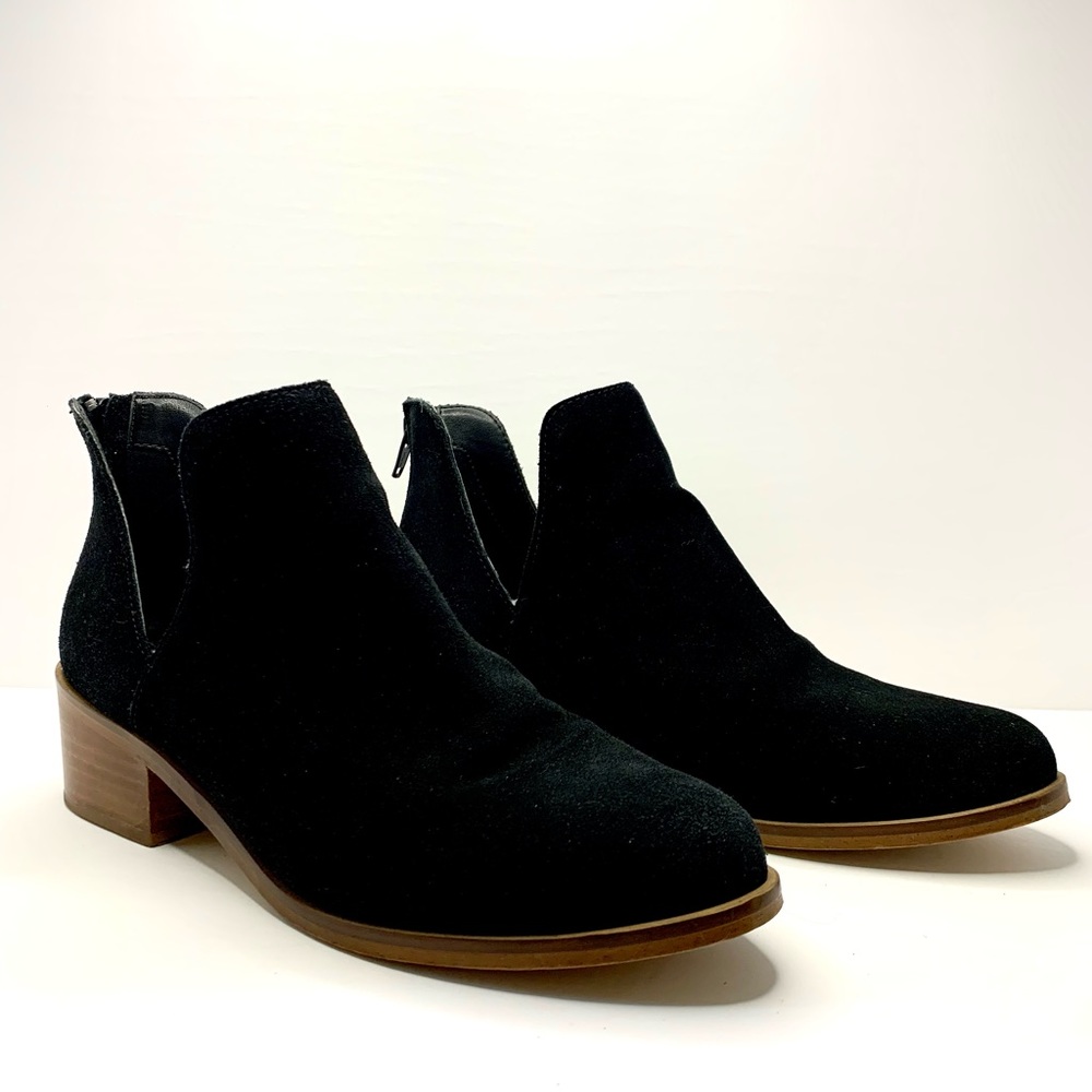 Steve Madden Raisie Black Suede Booties Ankle Boots - Size 8.5